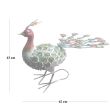 Decoratiune gradina metalica paun verde 62x23x43cm