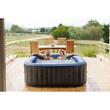 Piscina jacuzzi, gonflabila, patrata, cu pompa 1800 L/h, filtru, prelata acoperire, negru si albastru, 930 L, 6 persoane, 185x185x68 cm, MSpa