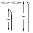 Foarfeca crengi si fierastrau cu maner telescopic 1.8m-2.8m