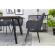 Scaun stil scandinav, Artool, Lugo, catifea, metal, gri si negru, 57.5x56.5x86.5 cm