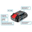 Acumulator 18 V, 2 Ah, Li-ion, GRAPHITE ENERGY