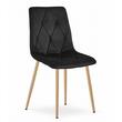 Set 6 scaune bucatarie/living, Artool, Libra, catifea neagra, picioare metal natur, 45x54x86.5 cm