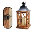 Felinar decorativ din lemn cu led 16x16x35cm
