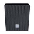 Ghiveci de flori, Prosperplast, Rato Low, patrat, 32 L, imitatie ratan, antracit, 32x32x32.5 cm