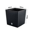 Ghiveci de flori, Prosperplast, Rato Low, patrat, 32 L, imitatie ratan, antracit, 32x32x32.5 cm