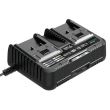 Compresor portabil, cu 2 acumulatori 2 Ah, incarcator 2x18V Li-ion, 6 L, 8 bar, SAS+ALL, Dedra
