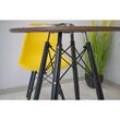 Masa stil scandinav, Leobert, rotund, MDF si lemn, maro rustic, 60x73 cm