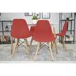 Set 4 scaune stil scandinav, Artool, Osaka, PP, lemn, vermilion, 46x54x81 cm