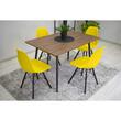 Set 4 scaune stil scandinav, Artool, Osaka, PP, lemn, galben si negru, 46x54x81 cm