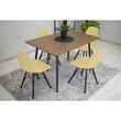 Set 4 scaune stil scandinav, Artool, Osaka, PP, lemn, crem si negru, 46x54x81 cm
