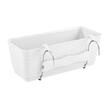 Jardiniera decorativa, Prosperplast, imitatie ratan, suport, alba, 49.2x17.2x17.4 cm