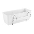 Jardiniera decorativa, imitatie ratan, alb, 12 L, 49.2x17.2x17.4 cm, Strend Pro