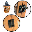 Felinar decorativ din lemn cu led 19x19x36 cm