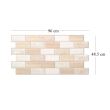 Panou decorativ, PVC, model lemn 3D, nuante maro deschis, 96x48.5 cm 