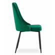 Set 4 scaune stil scandinav, Artool, Imola, catifea, metal, verde, 48.5x61x93.5 cm