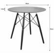 Masa stil scandinav, Leobert, rotund, MDF si lemn, natur, 80x75 cm