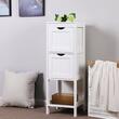 Dulap baie, Vasagle, placa MDF, 1 raft, 2 sertare, alb, 30x30x89 cm