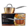 Oala cu capac sticla YENA, maner INOX, 1.2 L, 16 cm, antiaderenta, Copper Line, MAGIC HOME