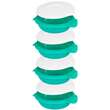 Cutie/caserola alimente, plastic, etansa, verde, 4 compartimente, 4x1 L, 22.4x20.5x29.5 cm, MagicHome
