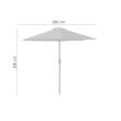 Umbrela plaja, cu manivela, gri antracit, 230 cm, Zoe