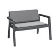 Set mobilier gradina/terasa, grafit, masa, 1 banca, 2 scaune, Emily