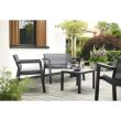 Set mobilier gradina/terasa, grafit, masa, 1 banca, 2 scaune, Emily