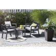 Set mobilier gradina/terasa, grafit, masa, 1 banca, 2 scaune, Emily