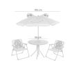 Set mobilier gradina/terasa pentru copii, pliabil, verde, model brosca, masa cu umbrela, 2 scaune, Melisenda