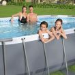 Piscina structura metalica, ovala, cu filtru, scara, gri, 427x250x100 cm, Bestway Power Steel