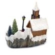 Decoratiune Craciun, Biserica cu 8 LED-uri, 20x15x20 cm