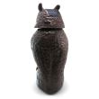 Decoratiune/sperietoare daunatori solara Bufnita cap rotativ si ochi luminosi, 43 cm