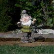 Decoratiune gradina, ceramica, pitic cu felinar, 25x20x45 cm 