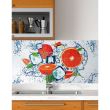 Panou decorativ, PVC, model portocale, alb si portocaliu, 96x48.5 cm