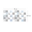 Panou decorativ, PVC, model floral, alb, negru si albastru, 96x48.5 cm