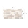 Panou decorativ, PVC, model lemn 3D, nuante maro inchis, 96x48.5 cm 