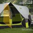 Cort camping, 6-8 persoane, impermeabil, cu ferestre, geanta, verde, alb, gri, 450x215x180 cm