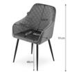 Scaune stil scandinav, set 2 buc, Artool, Nugat, catifea, metal, bleumarin si negru, 58x54.5x91 cm