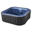 Piscina jacuzzi, gonflabila, patrata, cu pompa 1800 L/h, filtru, prelata acoperire, negru si albastru, 930 L, 6 persoane, 185x185x68 cm, MSpa
