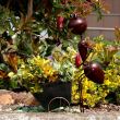Decoratiune gradina metalica Furnica cu roaba 37x11x46cm