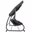 Balansoar gradina, Springos, 3 locuri, cu plasa insecte, negru, 215x125x165 cm, functie pat, max 280 kg