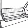 Balansoar gradina, Springos, 3 locuri, cu plasa insecte, negru, 215x125x165 cm, functie pat, max 280 kg