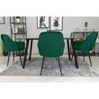 Scaune stil scandinav, set 2 buc, Artool, Lugo, catifea, metal, verde si negru, 57.5x56.5x86.5 cm