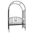Arcada metalica gradina cu banca 122x58x203 cm