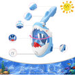 Masca snorkeling cu tub pentru copii model rechin, albastra