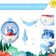 Masca snorkeling cu tub pentru copii model rechin, albastra