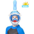 Masca snorkeling cu tub pentru copii model rechin, albastra