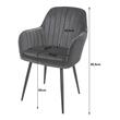 Scaun stil scandinav, Artool, Lugo, catifea, metal, gri si negru, 57.5x56.5x86.5 cm