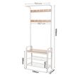Cuier cu 2 rafturi pentru incaltaminte, Vasagle, banca, pal si metal, bej, 72x33.7x183 cm