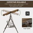 Balansoar gradina, maro si negru, 167x112x153 cm, ratan sintetic, max 240 kg, Terranova