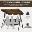 Balansoar gradina, maro si negru, 167x112x153 cm, ratan sintetic, max 240 kg, Terranova